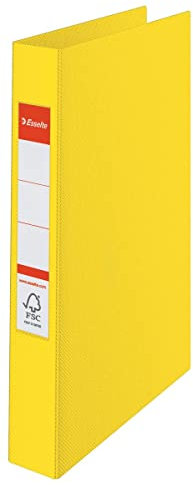 Esselte 4 Ring Binder, PP, Holds up to 190 Sheets, Vivida Range, 42 mm Spine, 14458 - A4, Yellow