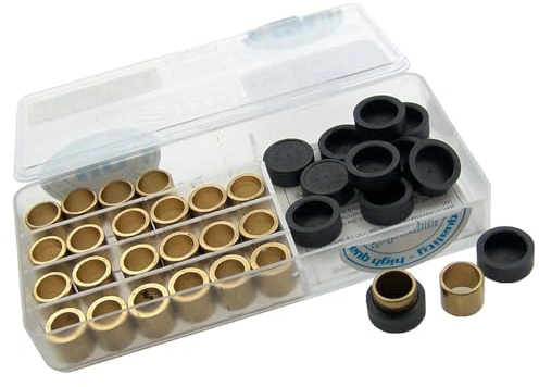 Variomatik Abstimmset POLINI 16x13mm 4,5-6g kompatibel mit PEUGEOT Buxy 50 | Set mit 24 Gewichten und 6 Hülsen; kompatibel mit APRILIA Amico 50, Area 51 50, BENELLI 491 RR 50, KYMCO Agility 125 Carry