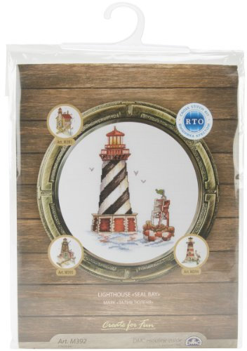 RTO RTM392 Cross-Stitch Kit/Motif Lighthouse with Sea Lions 25 x 17 cm