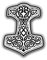 Aufkleber/Sticker Thors Hammer Mjölnir weiß Gott Donnergott Germane 7x5cm #A677