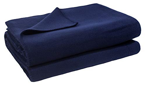 Soft-Fleece-Decke – Polarfleece-Decke mit Häkelstich – Flauschige Kuscheldecke – 220x240 cm – 595 Dark Marina - von ’zoeppritz since 1828’