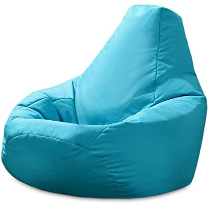 Beautiful Beanbags - Adult Highback Beanbag Chair - Large Water-Resistant for Indoor and Outdoor Use - Lounge or Gaming Chair - Manufactured in UK (Aqua)