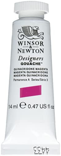Winsor & Newton Designers Gouache - Peinture Gouache pour le Dessin, L'illustration, le Design - Aquarelle Opaque, Tube de 14ml, Couleur Magenta Quinacridone