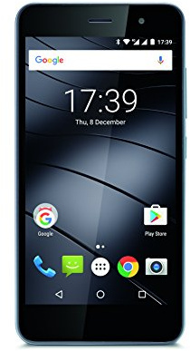 Gigaset GS160 Smartphone, Touch-Display, 16GB Speicher + Micro-SD-Slot für 128 GB Zusatzspeicher, Fingerprint-Sensor, Dual-SIM, Android 6.0, SD-Adapter FFP, schwarz
