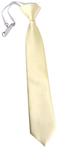 TigerTie Kinderkrawatte beige creme Uni - Krawatte vorgebunden mit Gummizug
