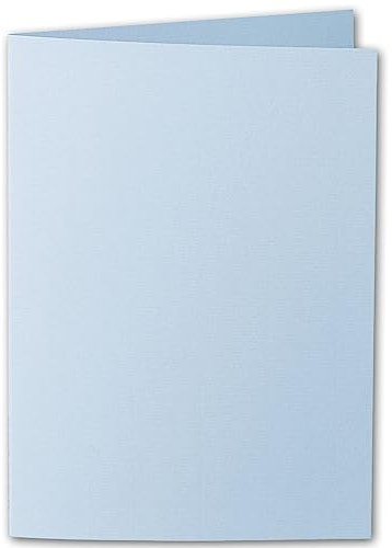 ARTOZ 50x DIN A5 Faltkarten - Pastellblau (Blau) gerippt 148 x 210 mm Klappkarten hochdoppelt - Blanko Doppelkarte mit 220 g/m² edle Egoutteur-Rippung