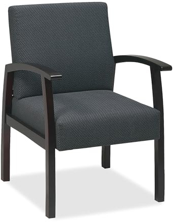 Lorell Deluxe Guest Chair, Mahogany/Charcoal