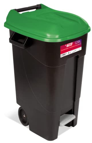 Tayg EcoTayg 120 - Contenedor de residuos con pedal, Verde, 120 l, 60 x 56.8 x 88.6 cm
