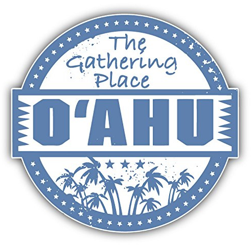Oahu Hawaii Island Grunge Travel Stamp Hochwertigen Auto-Autoaufkleber 12 x 12 cm