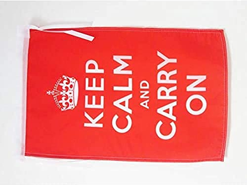 AZ FLAG Keep Calm and Carry On UK Flag 45x30 cm 100D Polyester Cords