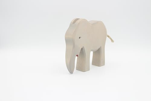 Holzspielwaren Ackermann Elefant aus Holz – Zoo Holzspielzeug, aus Schwäbischer Handarbeit (100% ökologisch)