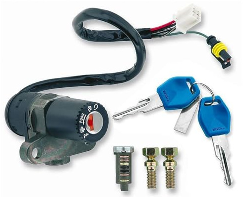 Serrure d'allumage Cadenas et clés de serrure pour Gilera DNA 50 125 180 | Ensemble scooter réunissant tous les barillets du véhicule si clé perdue ou contacteur défectueux; comprend 2 clés neuves