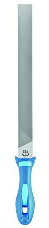 PFERD Werkstattfeile Flachstumpf, 300mm, rechteckige Feile, Kreuzhieb H2 auf drei Seiten, inkl. Ergonomie-Feilenheft, 11210307 – für universelle Schrupp- und Schlichtarbeiten geeignet