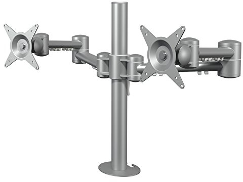 Dataflex 632 ViewMate Style Monitorarm (Tragkraft max. 2X 15kg, bis 61 cm (24 Zoll) Bildschirmdiagonale, VESA: MIS-D 75x75/100x100mm kompatibel) Silber, 52.632