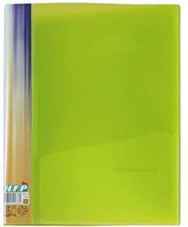 EXXO by HFP Ringbuch/Ringmappe/Ringordner, A4, aus PP, mit Stegtasche und Innentasche, mit 2er D-Ring-Mechanik, Farbe: transparent limone– 1 Stück