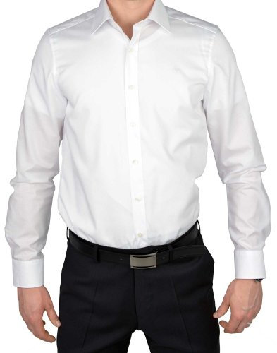 Marvelis Body Fit Shirt Long Sleeve New Kent Collar White, White 00, L/XL