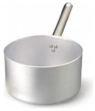 Pentole Agnelli Linea Alluminio 3mm Platinum Casseruola Alta con 1 Manico, Argento, 24 cm