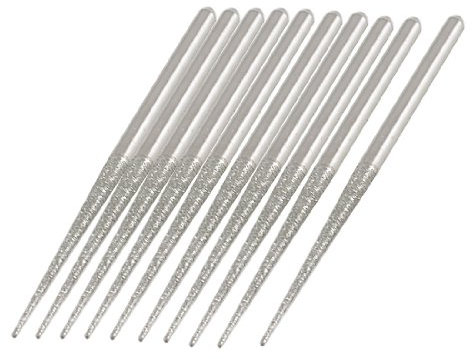 sourcing map 10 Uds. De limas de aguja para pulir con punta recubierta de diamante de vástago de 3mm de diámetro, 70mm de largo