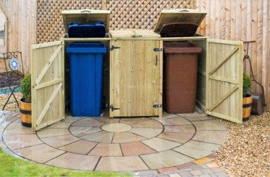 BritishBins Wheelie Bin Enclosure For Three Standard 240 ltr Wheelie Bins