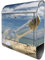 banjado® Design Briefkasten mit Flaschenpost 38,5x46,5x13cm & 2 Schlüssel - Briefkasten Stahl Silber mit Zeitungsfach pulverbeschichtet - Postkasten A4 Einwurf inkl. Montagematerial
