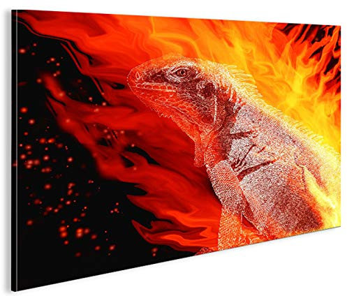 islandburner Bild Bilder auf Leinwand Feuerechse Echse Lizard Warane 1p XXL Poster Leinwandbild Wandbild Dekoartikel Wohnzimmer Marke