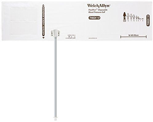 Welch Allyn SOFT-13-1SC FlexiPort Soft Disposable Blood Pressure Cuffs, One-Tube Screw-Type Connector, Thigh [size 13] (Pack of 20)