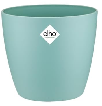 elho Brussels Round 16 - Flower Pot for Indoor - 100% Recycled Plastic - Ø 16.0 x H 14.7 cm - Green/Mint