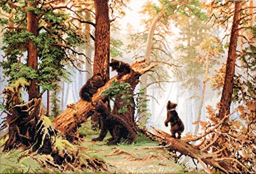 Luca-S Kreuzstichset Morgen in einem Kiefernwald, Zählmuster, 53,5x35,5cm