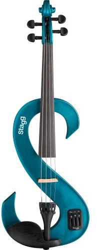 Stagg EVN 4/4 MBL Violino Elettrico Completo 4/4, Blu Metallizzato