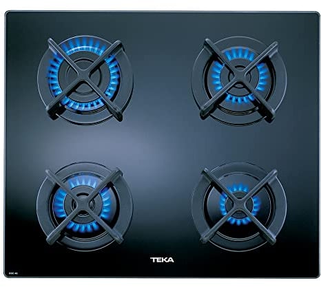 Teka CGC 60 4G AI AL BUT - Placa Polivalente de 60 cm, 4 Quemadores de Gas Butano, Superficie de Vidrio Templado, Seguridad por Termopar, Color Cristal Negro