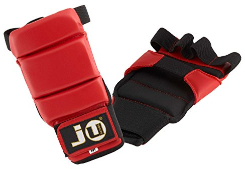 Ju-Sports Handschutz Ju Jutsu Section - rot, PU I Wettkampf Handschoner für Kampfsport mit Klettverschluss I Unterteilt in 3 Sektionen um Griff zu erleichtern I Größe M