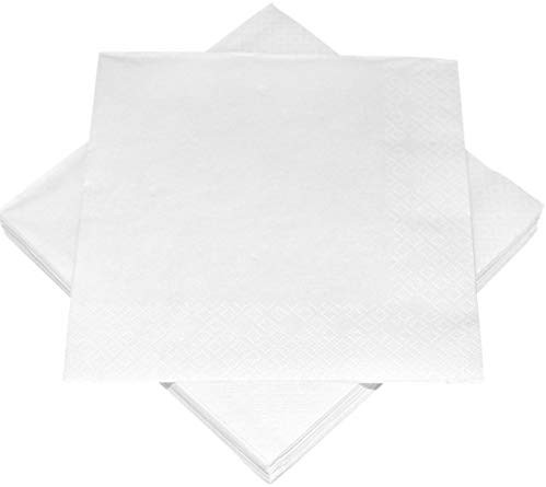 HEKU® 20 Servietten 33x33cm Tissue 241 Design: uni, Color:weiss