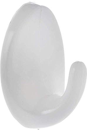 Squizzas Star Pack Set of 4 Small Oval White Self Adhesive Plastic Hooks, 4 St. / S
