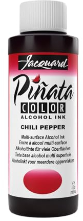 Jacquard Pinata Alcohol Ink - Chili Pepper - Professional and Versatile Ink that Produces Color Saturated and Acid-Free Results - 4 Fluid Ounces - Made in The USA