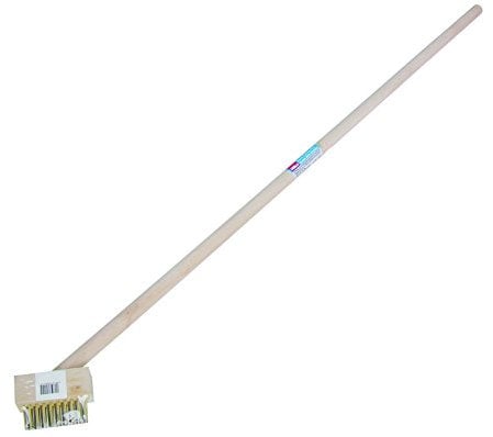 Hilka Tools 55800012 pavimentazione con spazzola metallica con manico, marrone