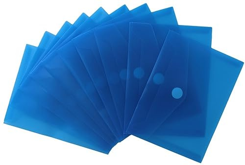 EXXO by HFP Dokumententasche A6 quer / 10 Stück/mit Klettverschluss, 160 mm x 120 mm (Transparent Blau)