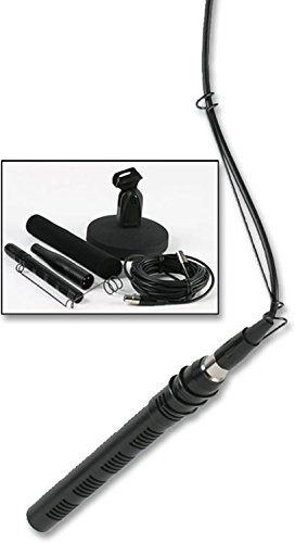 PULSE NPCD664 Mini Shotgun Condenser Microphone With Overhead Hanger, Fixed & Moveable Desktop Bases
