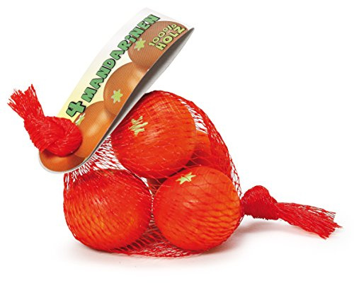 Erzi 7.5 x 6.4 x 4.2 cm Pretend Play Wooden Grocery Shop Merchandize Tangerine in a Net