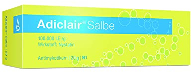 Hilfe bei Hefepilzinfektionen: Adiclair Salbe – Stark gegen Hefepilzinfektionen der Haut, Behandlung von Windeldermatitis, gut verträglicher Wirkstoff Nystatin, 20g