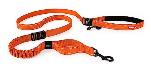 EzyDog Road Runner Hands Free Dog Leash – Waist Leash for Dog Walking, Jogging and Running with Zero Shock Bungee, Reflective Stitching, and Adjustable Waist (Orange)
