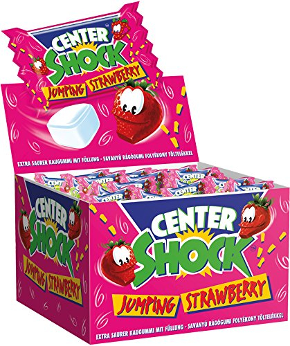 Center Shock Jumping Strawberry I 3 Boxen mit jeweils 400 g Kaugummis I Erdbeer-Geschmack extra-sauer