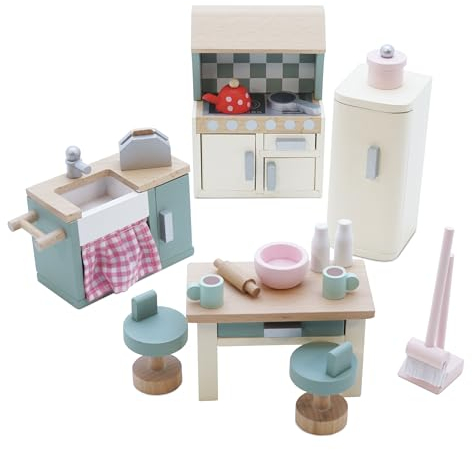 Le Toy Van - Wooden Daisylane Kitchen Dolls House Accessories Play Set For Dolls Houses | Dolls House Furniture Sets - Suitable For Ages 3+