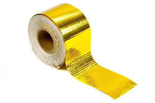 Design Engineering 010394 Reflect-A-GOLD High-Temperature Heat Reflective Adhesive Backed Roll, 1.5 x 15' Roll | Reflects Up to 90% Radiant Heat Under-Hood Heat Shield High-Temp Foil Insulation Easy Peel-and-Stick