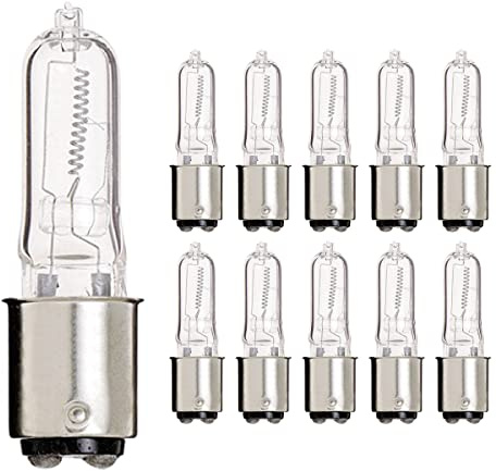 KOR (Pack of 10) Q75CL/DC - 120-Volt - Halogen JD Type T4 - BA15D - DC Bayonet Base - 75-Watt - Clear Light Bulbs