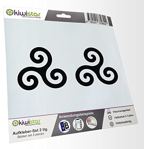 - 2X Kennzeichenaufkleber - Triskele - Triskel - Autoaufkleber - Evolution Charles Darwin Aufkleber für Auto, Laptop, Fahrrad, LKW, Motorrad Mehrfarbig JDM Decal Racing