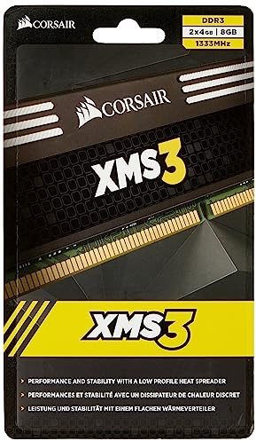 Corsair XMS3 8GB (2x4GB) DDR3 1333 MHz (PC3 10666) Desktop Arbeitsspeicher (CMX8GX3M2A1333C9)