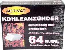 Aktivat - Kohleanzünder, Doppelsparpack - 64 Würfel