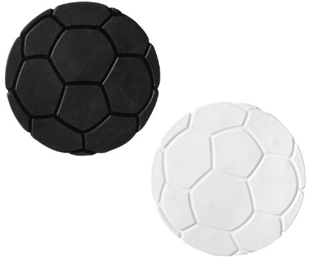 RIDDER 69690 Mini Dusch- und Badewanneneinlage XXS, Saugtiere, Wannentiere, Badespaß, Fußball schwarz weiß, 6 Stück, 80 x 150 cm