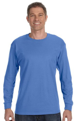 Jerzees 5.6 oz. 50/50 Heavyweight Blend Long-Sleeve T-Shirt Columbia Blue X-Large