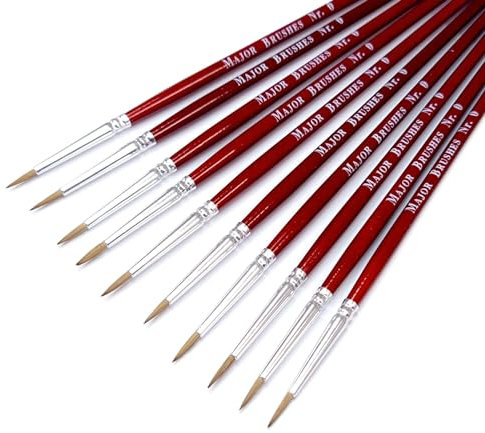 Major Brushes Sable Brush Size 0 - Set of 10